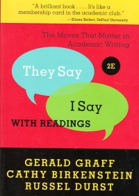 Image of The Say/I Say : the Moves that Matter in Academic Writing with Reading