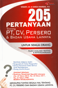 Image of 205 Pertanyaan Tentang PT, CV, Persero dan Badan Usaha Lainnya