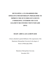 Image of DEVELOPING A STANDARDISED PRE-OPERATIVE PHYSIOTHERAPY PROGRAMME TO IMPROVE THE OUTCOMES OF PATIENTS UNDERGOING ANTERIOR CRUCIATE LIGAMENT RECONSTRUCTION IN RIYADH (KSA)