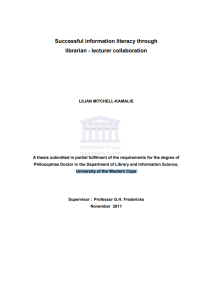 Image of Successful information literacy through librarian - lecturer collaboration