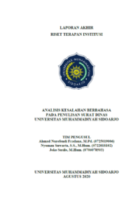 Image of Analisis Kesalahan Berbahasa pada Penulisan Surat Dinas Universitas Muhammadiyah Sidoarjo