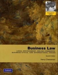 Image of Business Law: Legal Environment, Online Commerce, Business Ethics, and International Issues