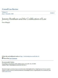 Image of Jeremy Bentham and the Codification of Law (Cornell Law Review, Volume 55, Issue 1, November 1969)