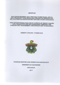 Image of COST EFFECTIVENESS ANALYSIS PADA PASIEN GAGAL GINJAL USIA PRODUKTIF YANG MENJALANI PERAWATAN HEMODIALISIS MELALUI PENATALAKSANAAN DIET DAN DIET DI KOTA MAKASSAR