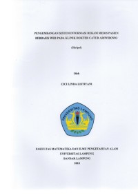 Image of PENGEMBANGAN SISTEM INFORMASI REKAM MEDIS PASIEN BERBASIS WEB PADA KLINIK DOKTER CATUR ARIWIBOWO