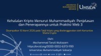 Image of Kehalalan Kripto Menurut Muhammadiyah: Penjelasan dan Penerapannya untuk Praktisi Web 3