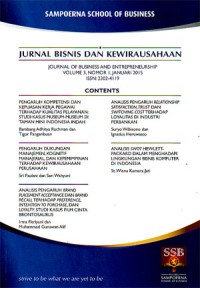 Image of Jurnal Bisnis dan Kewirausahaan = Journal of Business and Entrepreneurship
